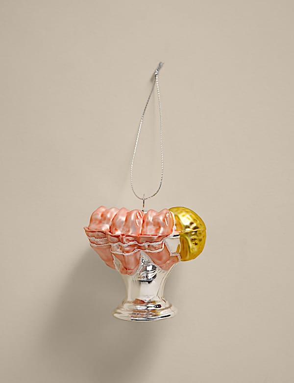 Glass Hanging Prawn Cocktail Decoration - SK