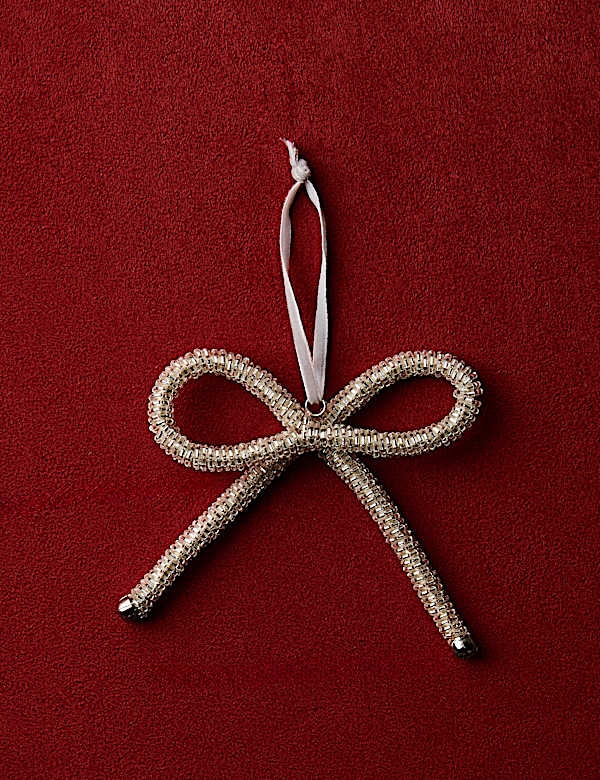 Hanging Beaded Bow Decoration - NL