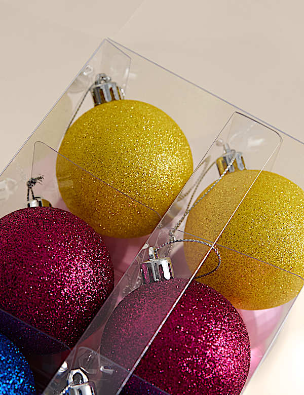 24pk Multicoloured Shatterproof Baubles - CA