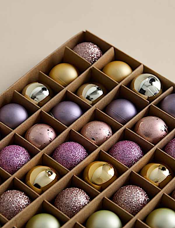 49pk Mini Shatterproof Baubles - VN