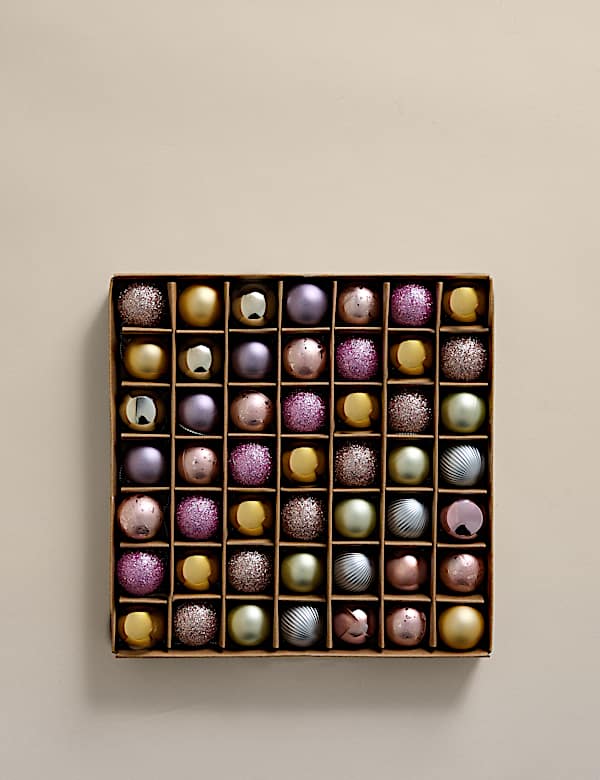 49pk Mini Shatterproof Baubles - VN