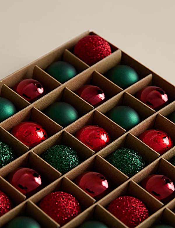 49pk Mini Shatterproof Baubles - JE