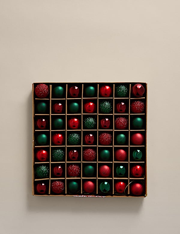 49pk Mini Shatterproof Baubles - JE