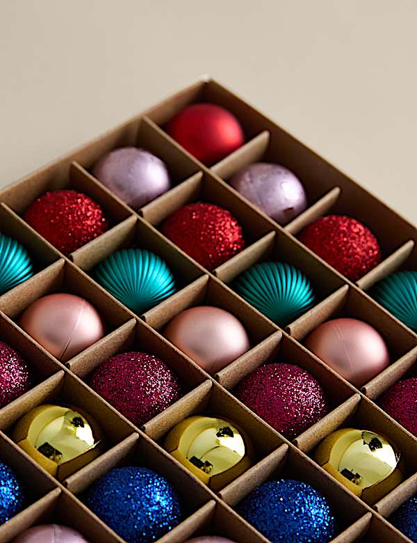 49pk Mini Shatterproof Baubles - GR