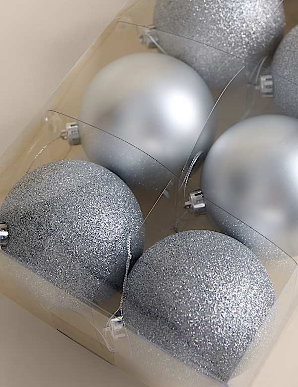 10pk Oversized Shatterproof Baubles - FI