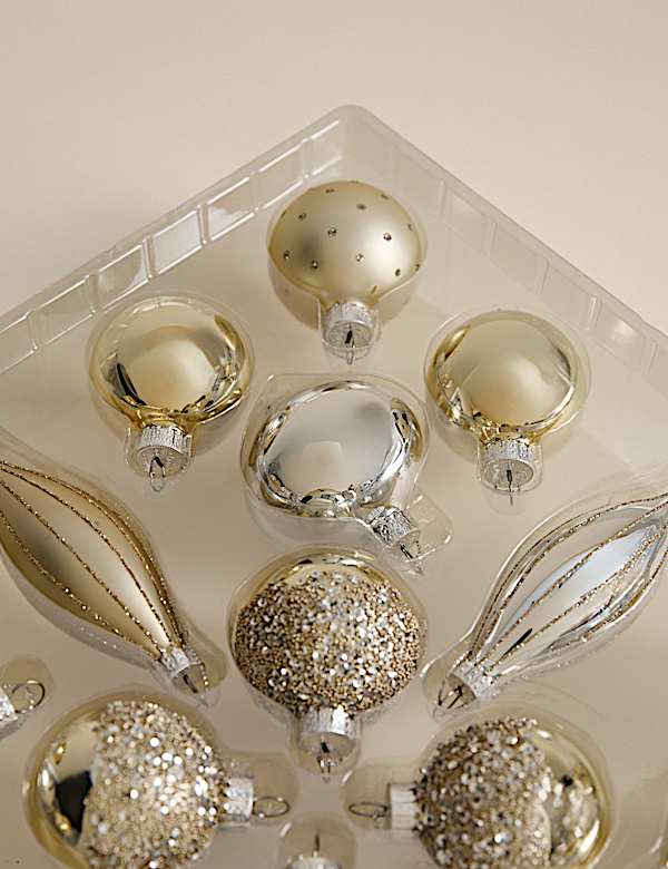 24pk Decorative Glass Baubles - CZ