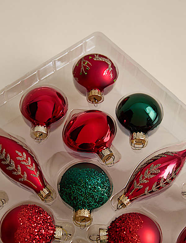 Szklane bombki ozdobne, 24 szt. - PL