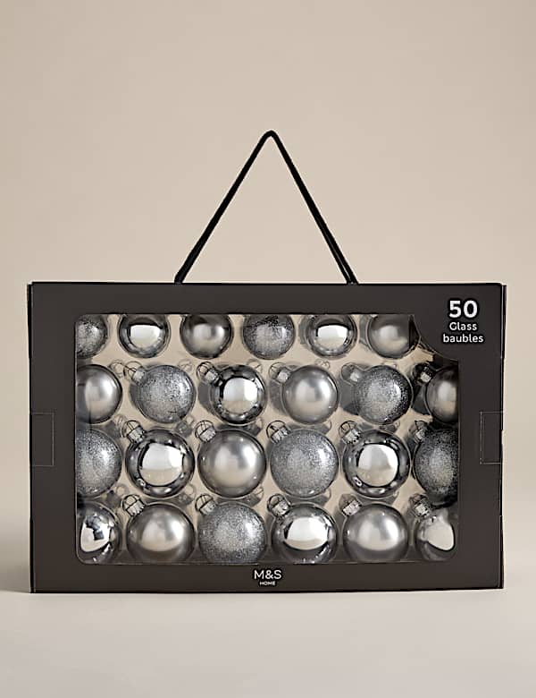 50pk Glass Baubles - CN