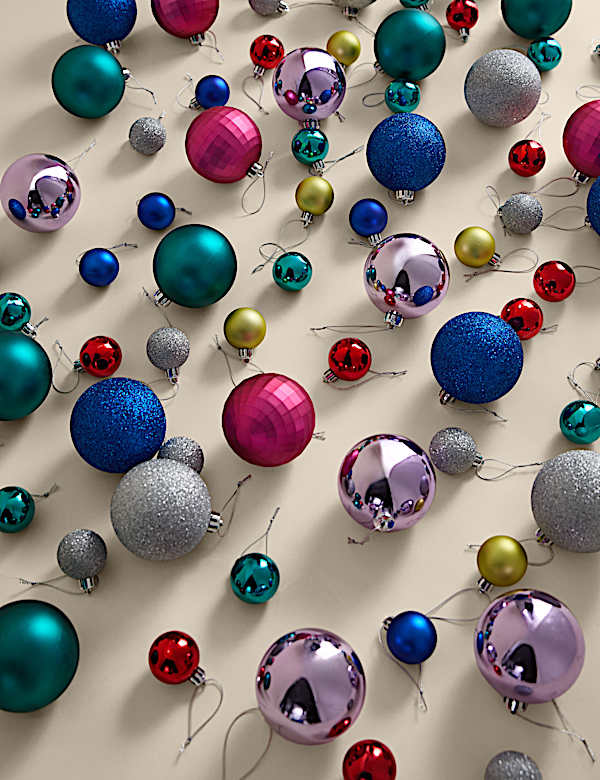 80pk Shatterproof Baubles - HU