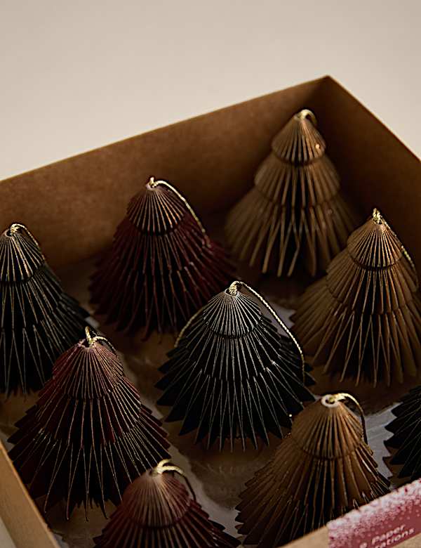 Χάρτινα κρεμαστά στολίδια δέντρο, σετ των 9 - GR