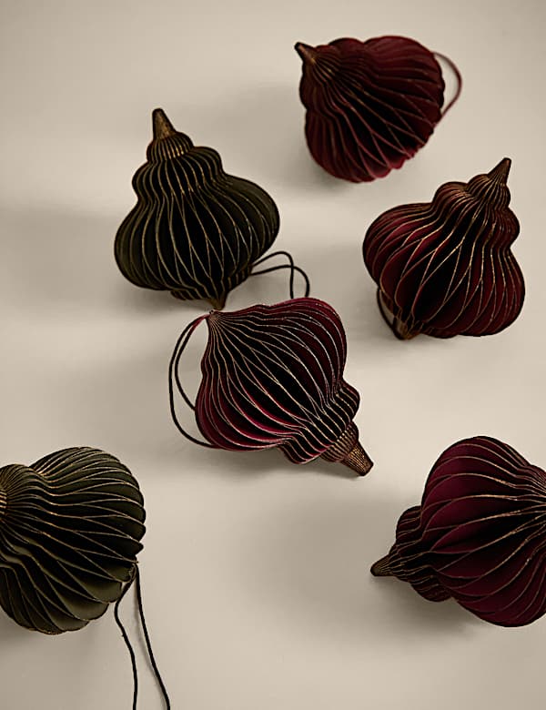 6pk Paper Hanging Baubles - CH