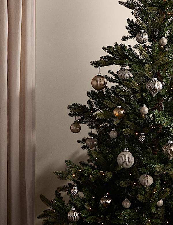 Set van 20 zilvergrijze kerstballen van glas - BE