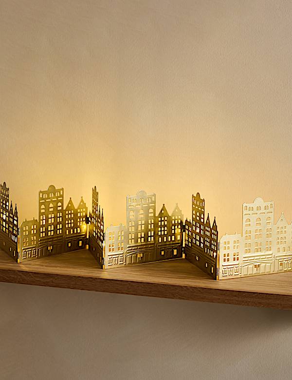 Διακοσμητικό που φωτίζει με σχέδιο σπίτια - GR