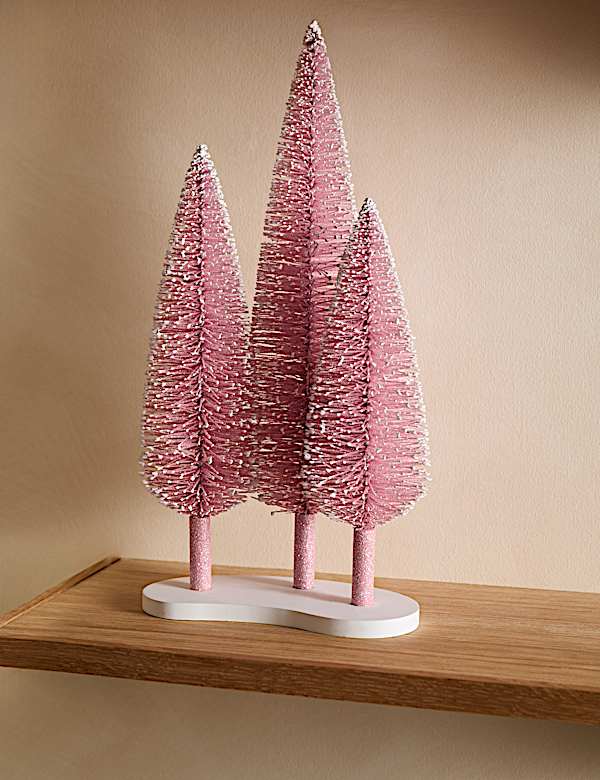 Trio Bristle Tree Room Decoration - CZ