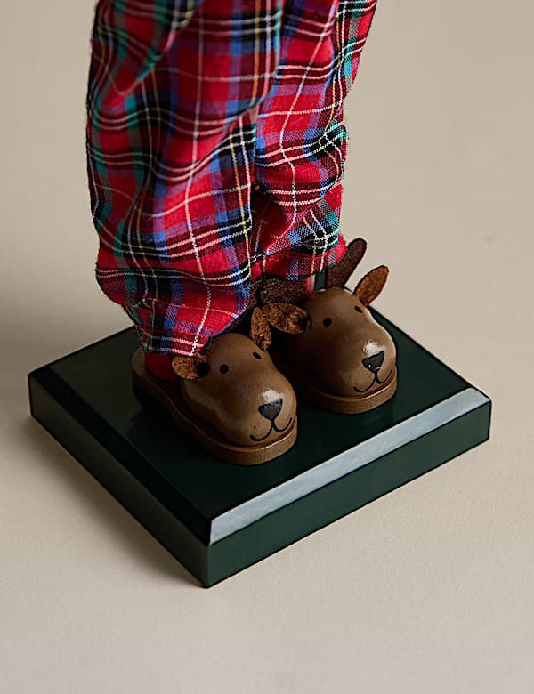 Adorno de cascanueces con diseño de Papá Noel en pijama para habitación - ES