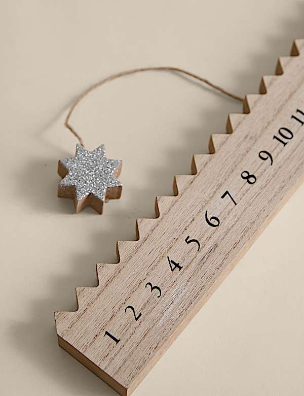 לוח אדוונט לחג המולד מעץ בצורת כוכב - IL