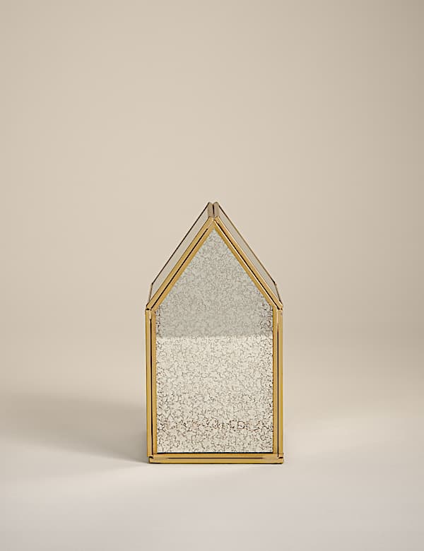 Small Mercury Glass House Decoration - GR