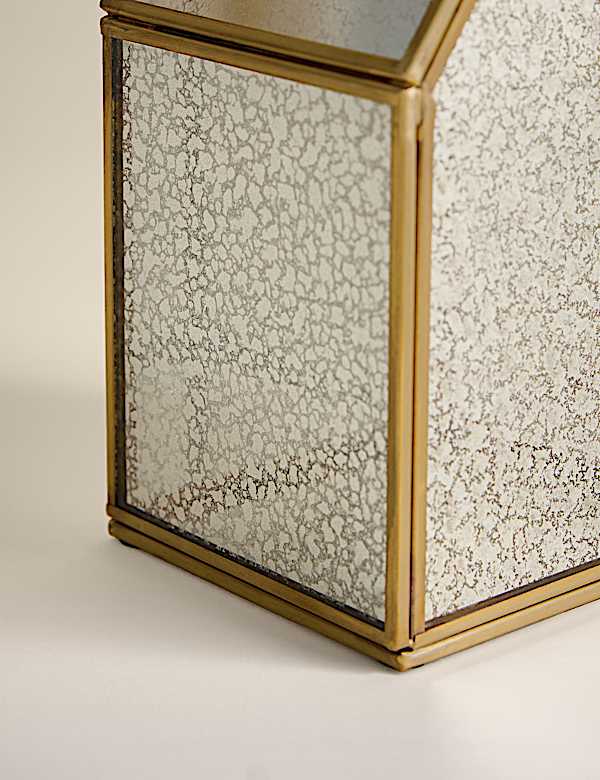 Small Mercury Glass House Decoration - GR