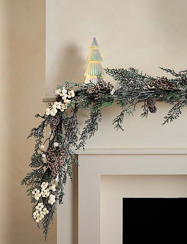 10ft Snowy Berry Garland - HR
