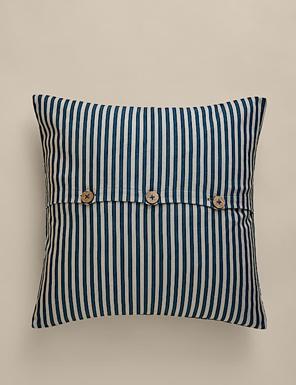 Zuiver katoenen gebloemde kussen met kanthasteek - BE