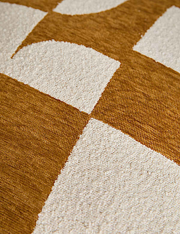 Chenille Geometric Jacquard Fringed Cushion - SE