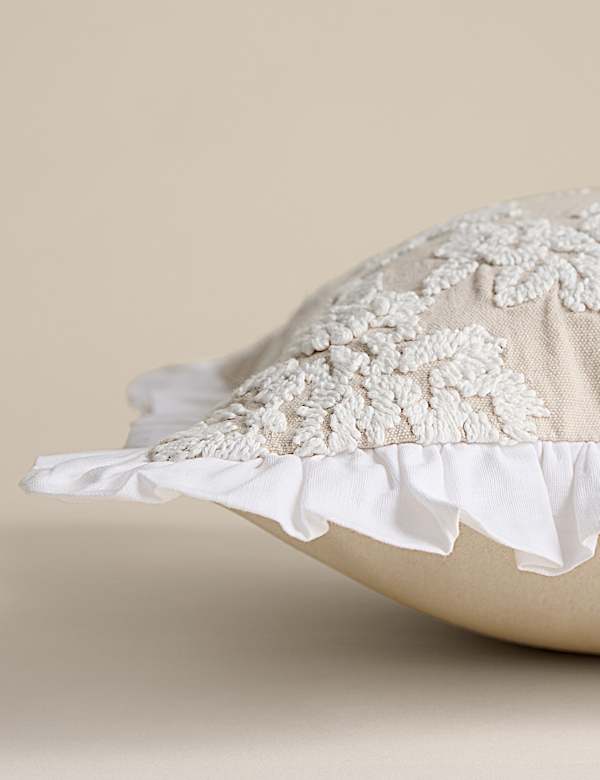 Pure Cotton Floral Embroidered Bolster Cushion - PT