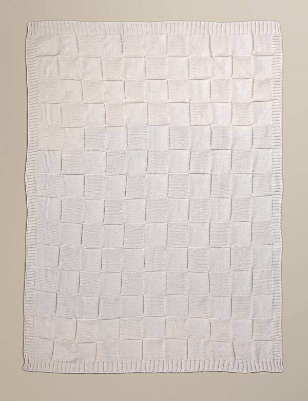 Knitted Checkerboard Large Throw - CA
