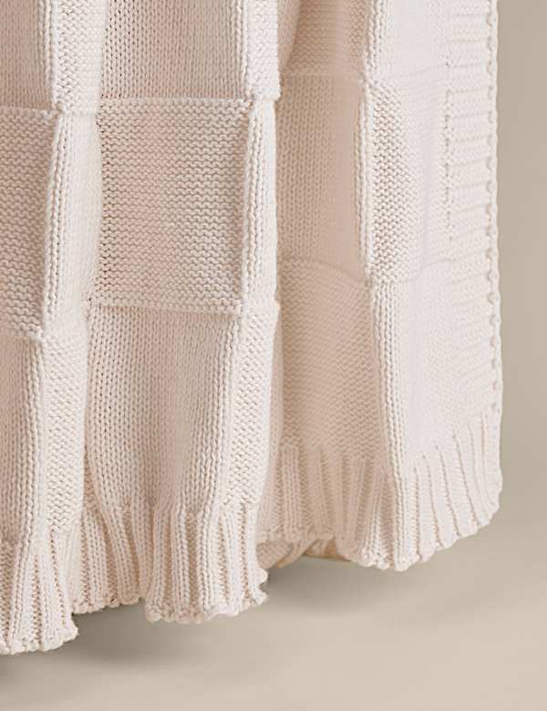 Knitted Checkerboard Large Throw - CA