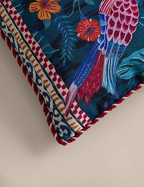 Lot de 2 coussins d&rsquo;ext&eacute;rieur &agrave; imprim&eacute; oiseau - FR