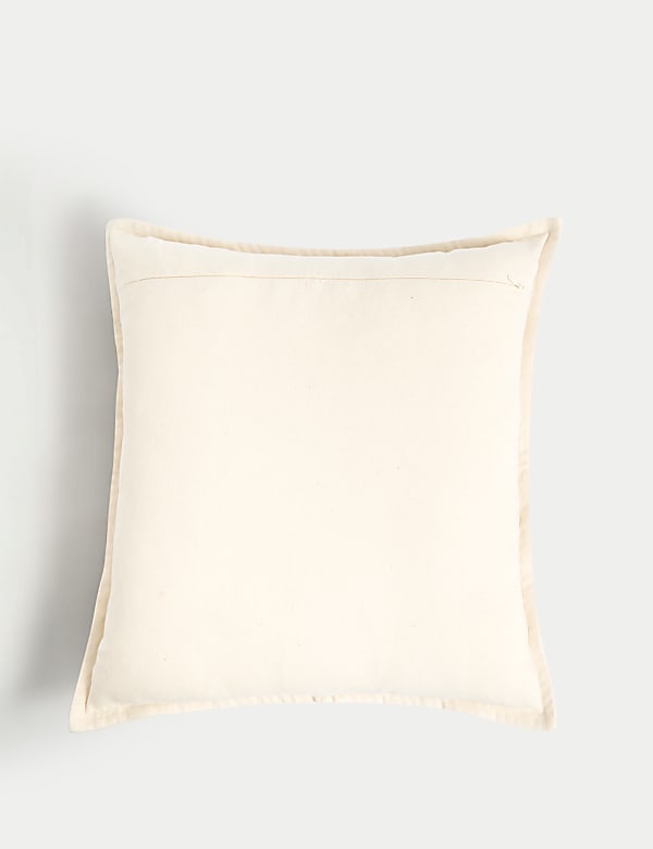 Pure Cotton Geometric Embroidered Cushion - HU