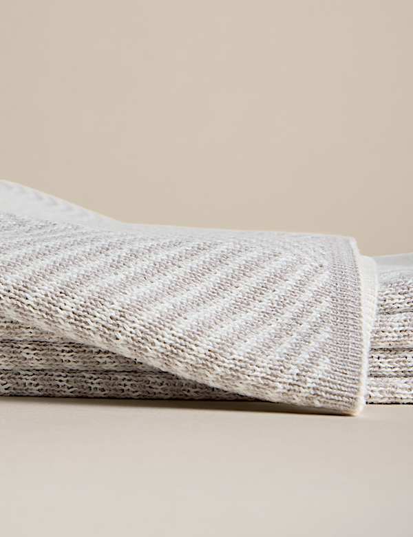 Pure Cotton Chevron Knitted Throw - CZ