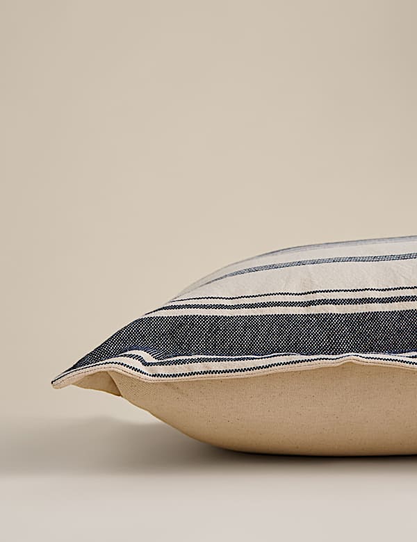 Pure Cotton Woven Stripe Bolster Cushion - FR