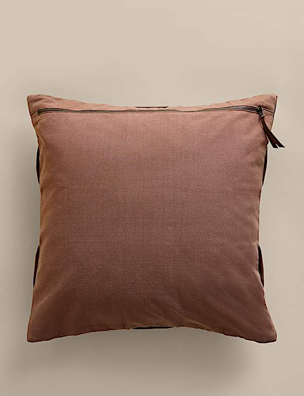 Leather Basket Weave Cushion - SE