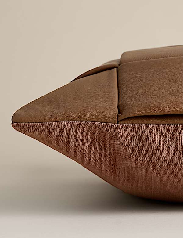 Leather Basket Weave Cushion - SE