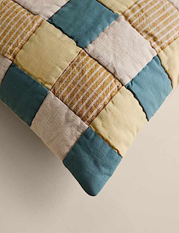 Pure Cotton Quilted Patchwork Cushion - US