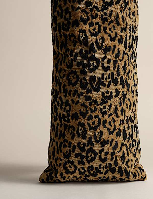 Velvet Leopard Print Long Bolster Cushion - HU