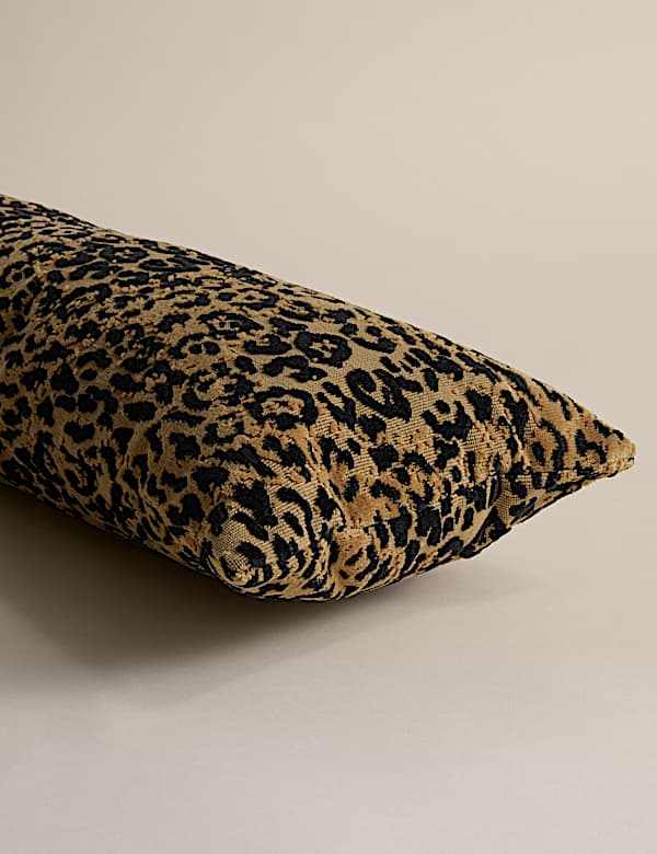 Velvet Leopard Print Long Bolster Cushion - AU