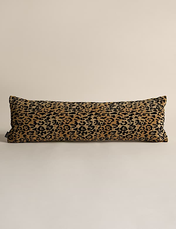 Velvet Leopard Print Long Bolster Cushion - AU