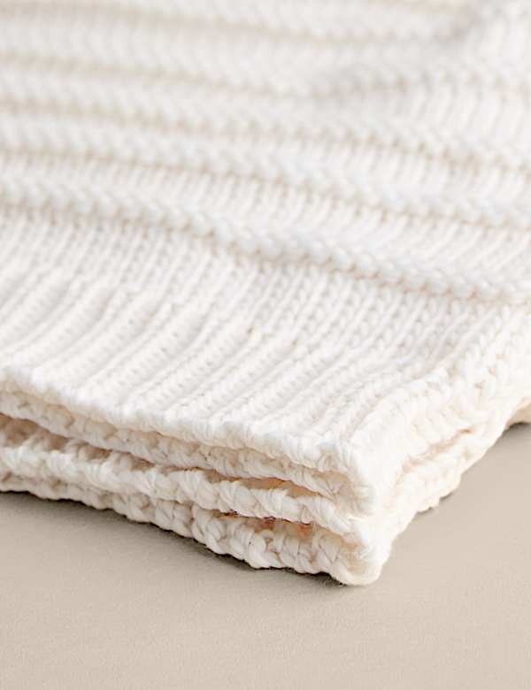 Ribbed Knitted Throw - CH