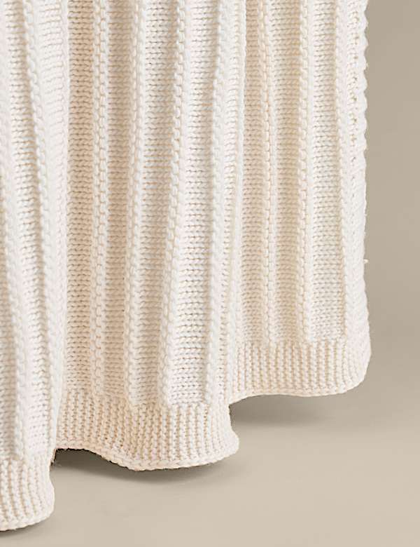 Ribbed Knitted Throw - CH