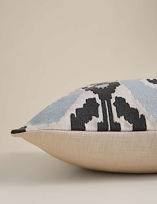 Pure Cotton Embroidered Ikat Cushion - MX