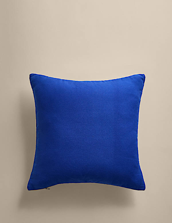 Pure Cotton Geometric Embroidered Cushion - JP
