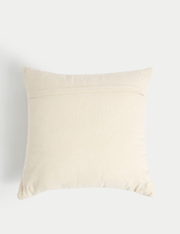 Pure Cotton Geometric Embroidered Cushion - HU