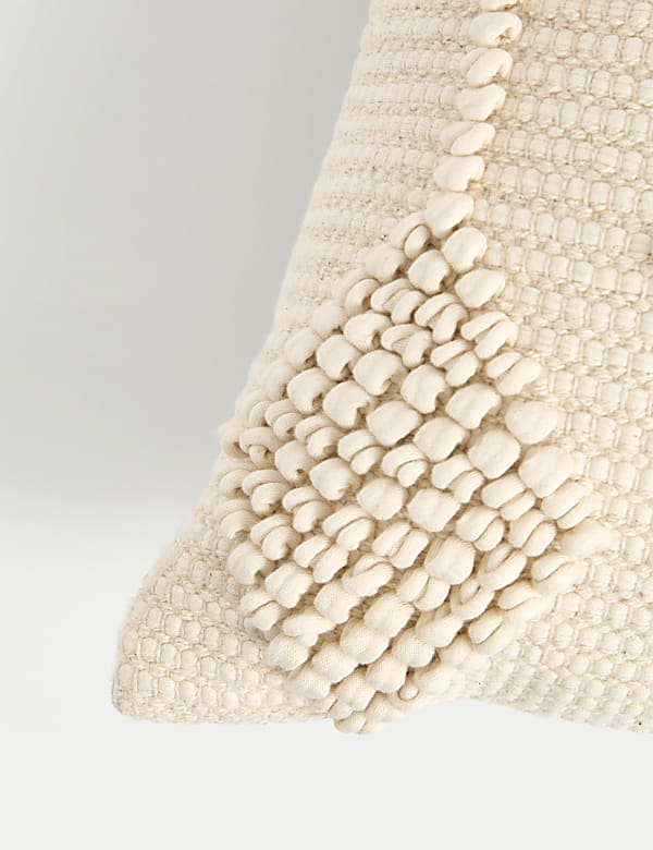 Pure Cotton Geometric Embroidered Cushion - HU