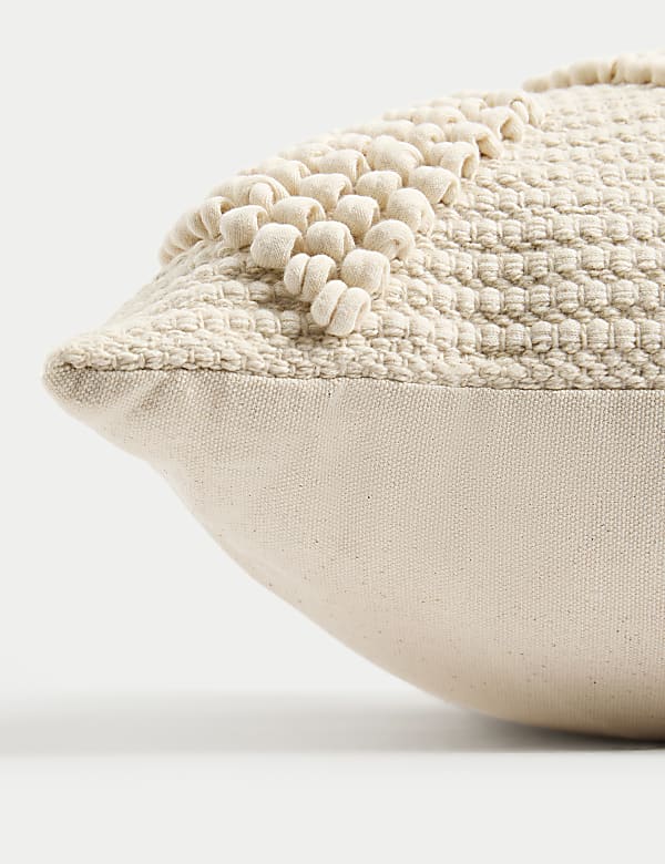 Pure Cotton Geometric Embroidered Cushion - HU