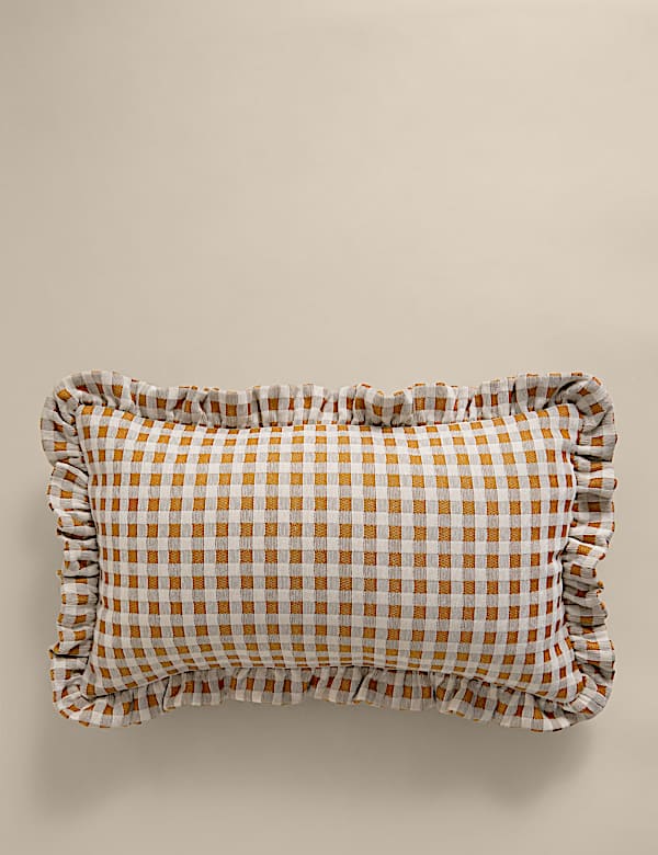 Chenille Woven Gingham Bolster Cushion - SI