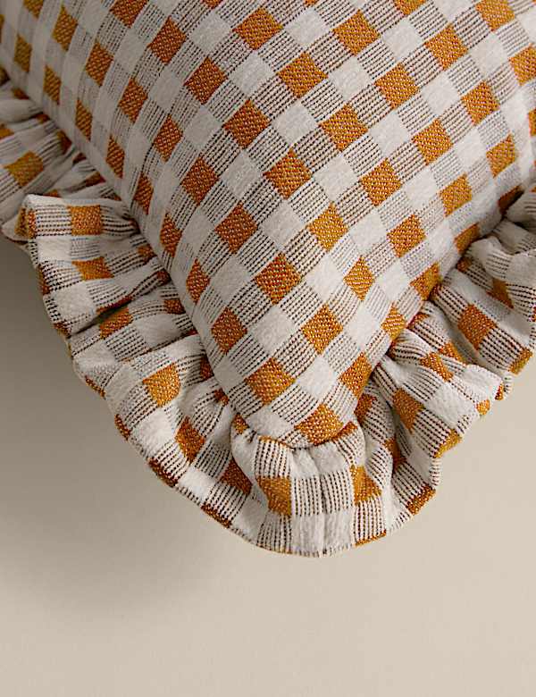 Chenille Woven Gingham Bolster Cushion - AL
