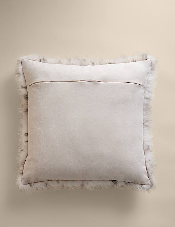 Faux Fur Animal Print Cushion - CA