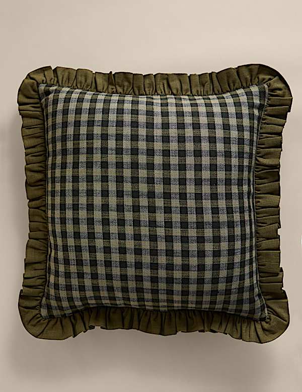 כרית טלאים מכותנה טהורה בדוגמת קווילט עם מלמלה - IL