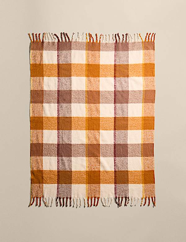 Manta de cuadros imitación de mohair - US